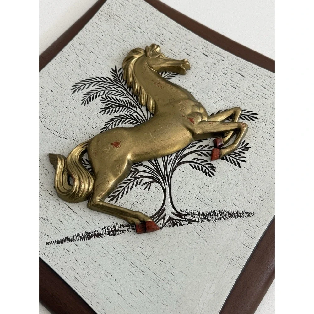 Vintage MCM Burwood Products 3D Arabian Horse Wood Wall Hanging 14
